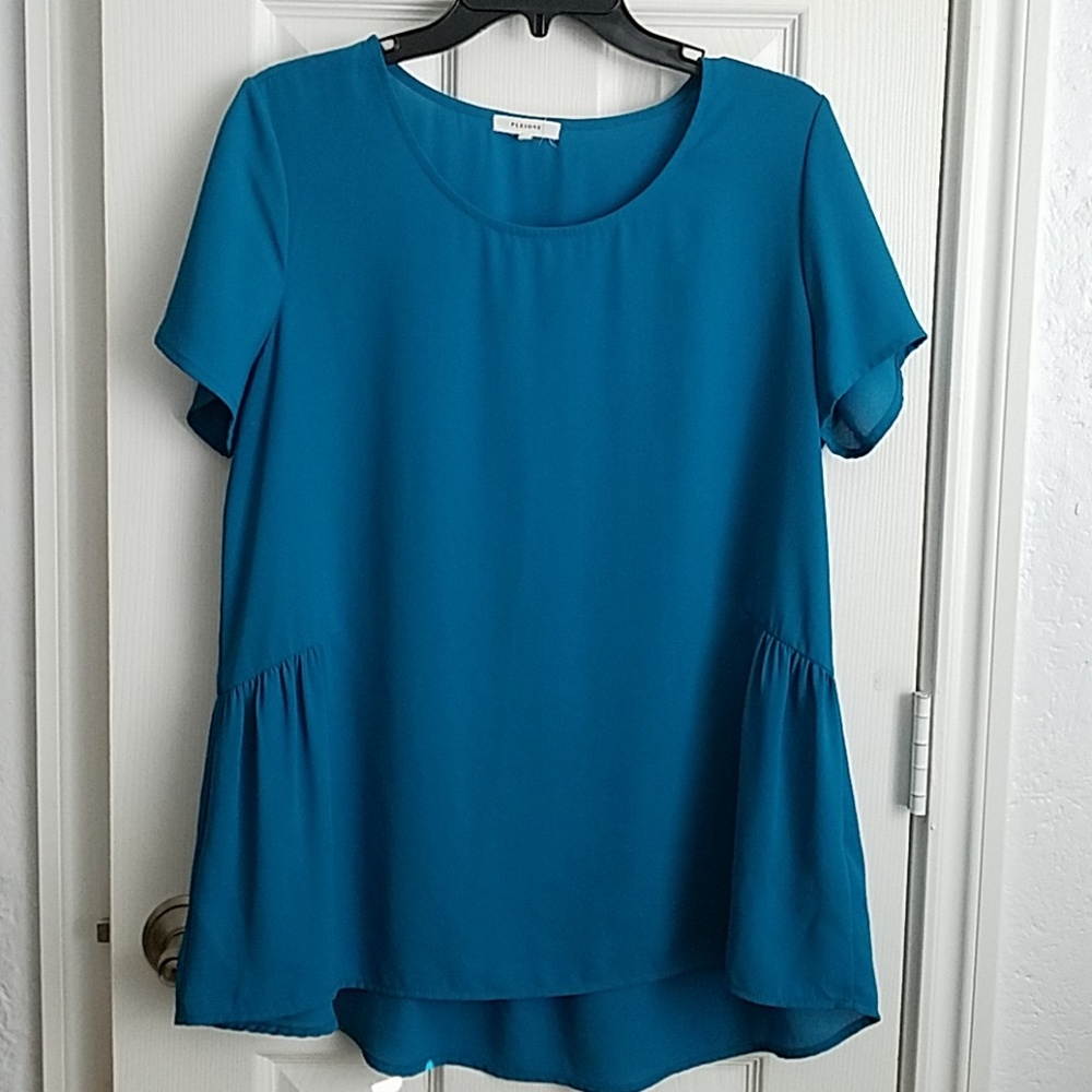 Back Peplum Blouse, Medium